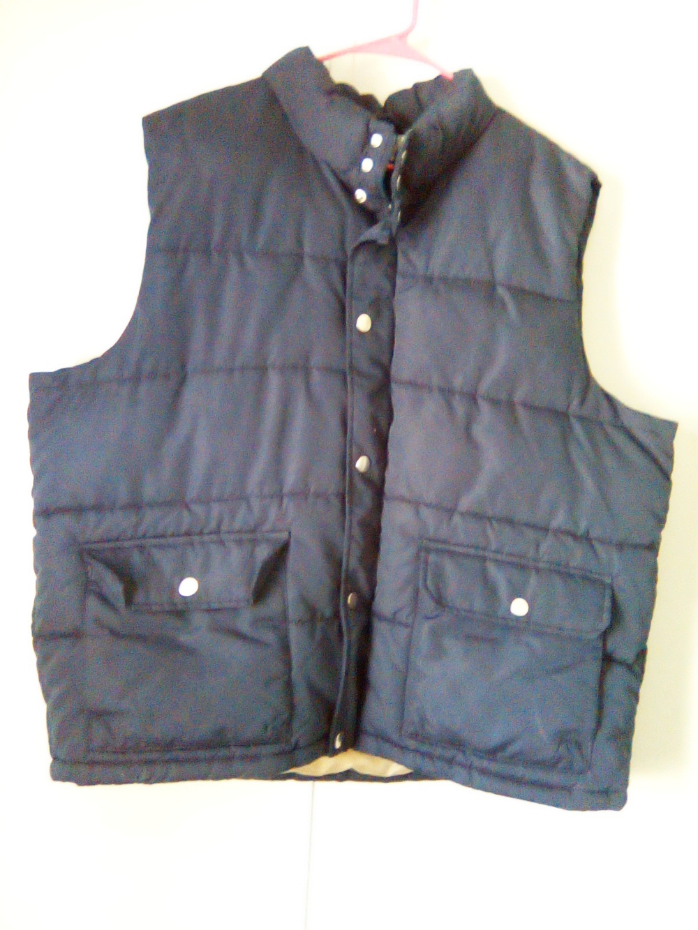 Old Navy Navy Quilted Puffer Vest with Yellow Lining